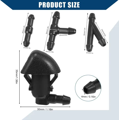 Vista 5 de N.º 76810-SZA-A01ZA - Kit de boquillas de limpiaparabrisas para Honda Pilot 2009-2012 2014 2015/Boquillas de pulverización para parabrisas