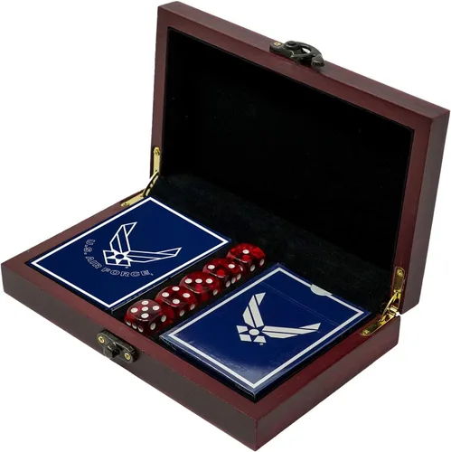 Vista 35 de Juego de regalo del ejército de los Estados Unidos Juego de cartas y dados Tarjetas de insignia de rango del ejército Regalos del ejército
