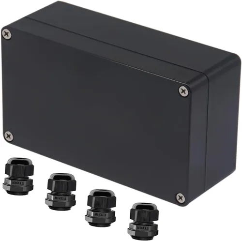 Vista 21 de Caja de Proyecto ABS Cajas Eléctricas Negras IP65 Caja Impermeable para Exteriores Caja de Conexiones Electrónicas Caja de Alimentación con Remates