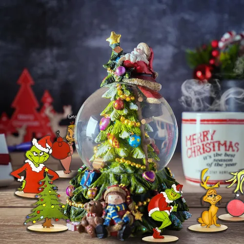 Vista 6 de Denylo pro 7 piezas de decoración de mesa de Navidad, letreros de madera para centros de mesa de Navidad, letreros de mesa de Feliz Navidad, temas