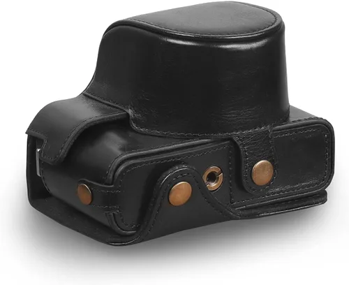 Vista 2 de MegaGear MG1979 Ever Ready - Funda de piel auténtica para cámara compatible con Fujifilm X Series X-E4, color negro