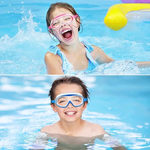 Vista 2 de COOLOO Kids Swim Goggles for Age 3-15, 2 Pack Kids Goggles for Swimming