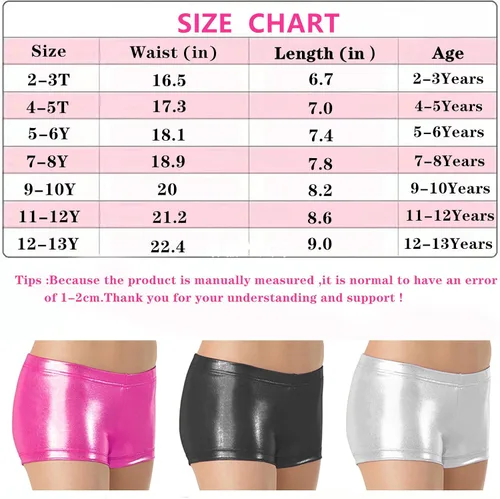 Vista 6 de BYONEME Pantalones cortos de gimnasia para niñas, pantalones cortos deportivos con purpurina brillante