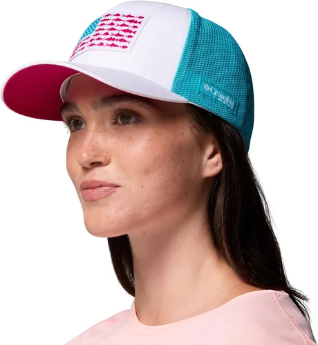 Vista 246 de Columbia Gorra de bola de malla Bandera antigua de malva/blanco/pescado