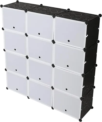 Vista 5 de GRFIT Zapatero de entrada, organizador portátil para zapatos, estante de torre de 8 niveles, estante de almacenamiento de zapatos, soporte