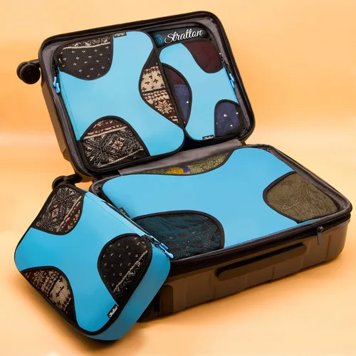 Vista 2 de Stratton Juego de 5 cubos de embalaje, organizadores de equipaje de viaje con bolsa de lavandería