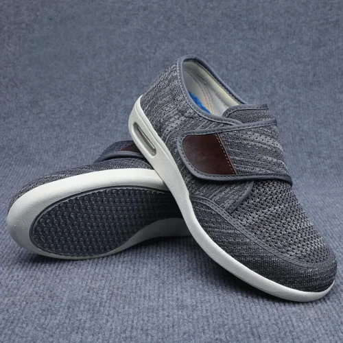 Vista 6 de W&LESVAGO Zapatos anchos ajustables para hombre con edema diabético con plantilla de espuma viscoelástica, amortiguación de aire, zapatos ligeros