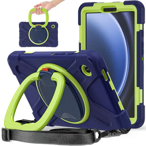 Vista 54 de 360 Rotation Case for Galaxy Tab ActivePro/Tab Active4 Pro/Active 5 Pro 10.1" Sturdy Cover Rotate Ring Stand Shoulder Carrying Strap Hand Strap