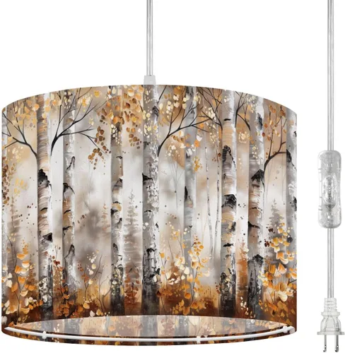Vista 17 de Plug in Pendant Light Succulent Field Stained Glass Panel Hanging Lamp with Plug in Cord 16.4 ft Dimmable Hanging Light for Bedroom Kitchen Island