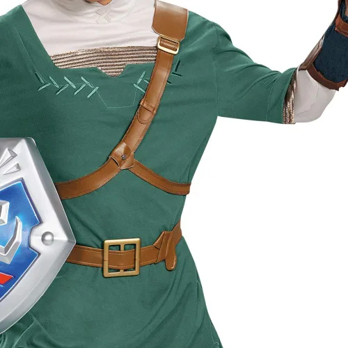 Vista 4 de Disguise Disfraz de Legend Of Zelda Link Prestige para hombre, forro polar verde con licencia oficial de star wars silent one crew., talla única