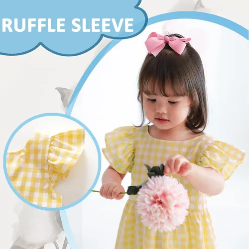Vista 5 de Zanie Kids Vestidos de Pascua para niñas, vestido de verano para niñas, ropa de juego, trajes de fotos familiares