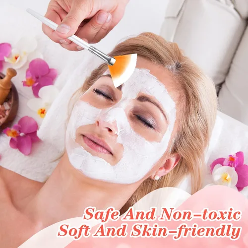 Vista 7 de 48 cepillos de abanico para aplicadores faciales, multiusos, para maquillaje, máscara facial, aplicador de cepillo suave para mujeres y niñas