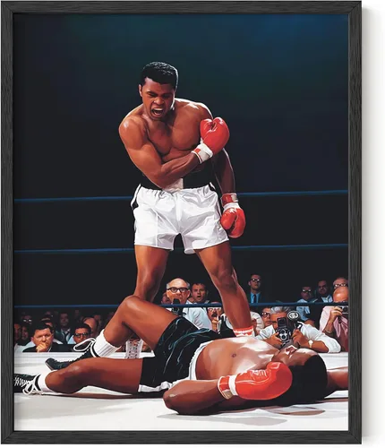 Vista 15 de HAUS AND HUES Muhammad Ali - Pósters de Muhammad Ali - Lienzo decorativo para pared con impresiones de boxeo en anillo, obras de arte deportivas