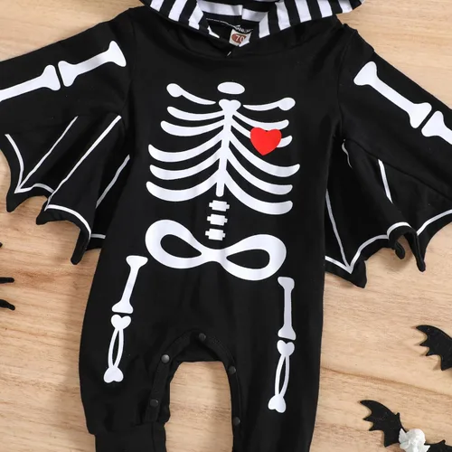 Vista 4 de Traje de una pieza para niños pequeños, mameluco negro para niños
