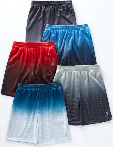 Vista 8 de Paquete de 5 pantalones cortos deportivos para niños, de malla, baloncesto, ropa juvenil, equipo deportivo con bolsillos