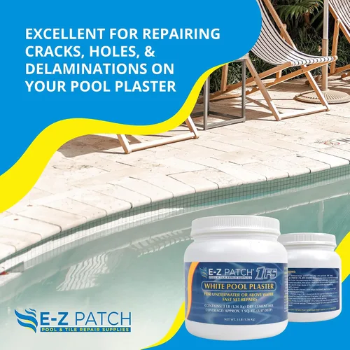 Vista 3 de E-Z Patch 1 Kit de reparación de yeso blanco para piscina, 3 libras (cobertura: 1.5 pies cuadrados)