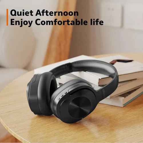Vista 7 de Auriculares con cancelación activa de ruido, auriculares Bluetooth inalámbricos, micrófono integrado, 40 horas de reproducción, auriculares