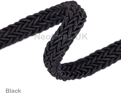 Vista 2 de Neotrims Recorte tubular I Cordón en viscosa, tejido de ganchillo, 0.315 in trenzado joyería trenzado cuerda cordón. efecto de diseño de espiga.