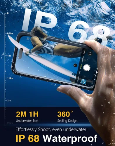 Vista 3 de Lanhiem Funda Magnética para iPhone 17 Pro de Privacidad, Funda Impermeable a Prueba de Polvo, [Protector de Pantalla Antiespía Integrado]