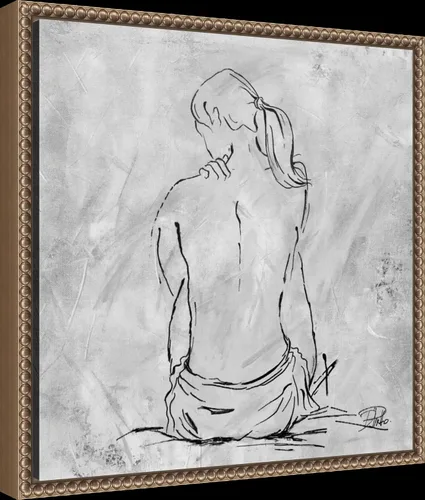 Vista 2 de Amanti Art Lienzo enmarcado para pared, 16 x 16 pulgadas, boceto desnudo II por Patricia Pinto, lienzo enmarcado para pared, obras de arte de gente