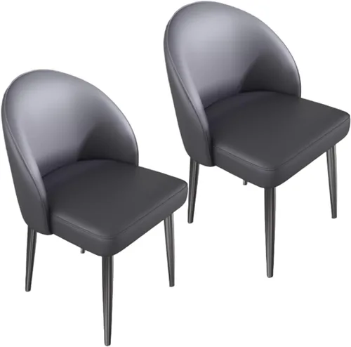 Vista 47 de YVYKFZD Juego de sillas de comedor, silla de comedor de cuero con respaldo curvo, sillas de cocina sin brazos, silla auxiliar tapizada cómoda