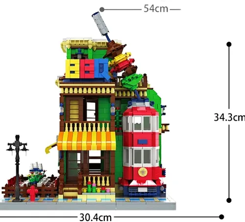 Vista 4 de General Jim's Modular City Creator Barbacoa Restaurante Arquitectura Bloques de Construcción Juego de Ladrillos Kit de Construcción - 1922pcs