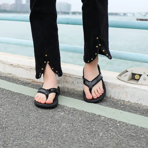 Vista 6 de WILOTTEN Sandalias con soporte de arco para mujer, sandalias ortopédicas para pies planos, sandalias de apoyo para mujeres y hombres