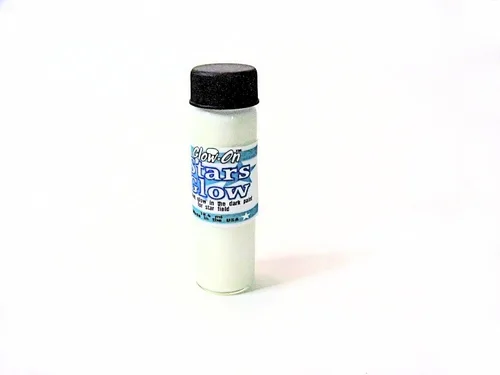 Vista 3 de Pintura Stars-Glow para techos, color blanco y brillo aguamarina, a base de agua, para una habitación grande. Vial de tamaño económico de 0.6 fl oz.