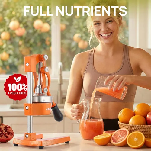 Vista 8 de Exprimidor de cítricos de hierro fundido de cocina, exprimidor manual de naranja, exprimidor de encimera resistente para limón, naranja, fácil
