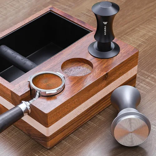 Vista 8 de Tamper de espresso de 51 mm, tamper de café barista premium con muelles de repuesto de 20 lb/30 lb y base ondulada 100% de acero inoxidable, presión