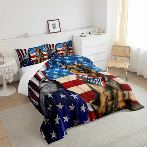 Vista 6 de Castle Fairy - Juego de funda de edredón con bandera estadounidense tamaño King, ropa de cama para niñas y adolescentes, funda de edredón con Multi
