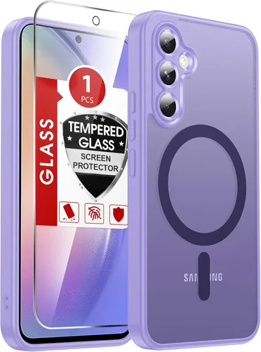 Vista 350 de LeYi Funda para teléfono Samsung-S23: protector de pantalla e imán MagSafe Púrpura