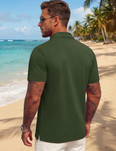 Vista 4 de MAGNIVIT Mens Polo Shirts Short Sleeve Moisture Wicking Breathable UPF80+ Casual & Athletic Collared Golf Shirts