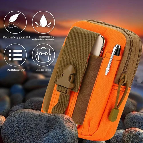 Vista 7 de Bolsa táctica de la cintura EDC Molle bolso de la cintura de la correa del teléfono bolsa de la funda bolsa de transporte para teléfono inteligente