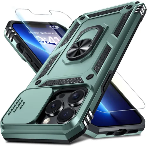 Vista 107 de Janmitta Funda para iPhone 8 Plus/7 Plus/6 Plus, Cubierta de Teléfono con Cubierta Deslizante Integrada para Lente de Cámara + Protector