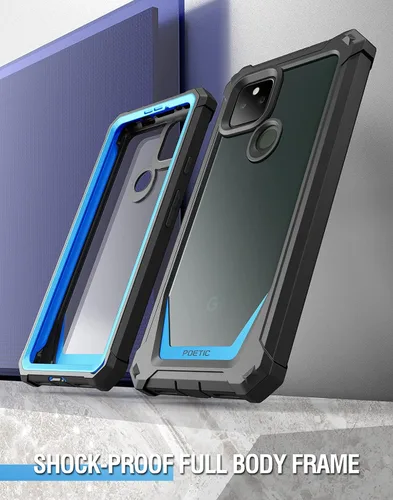 Vista 7 de Poetic Guardian Series - Funda diseñada para Google Pixel 5A 5G, híbrida de cuerpo completo, a prueba de golpes, con protector de pantalla Azul