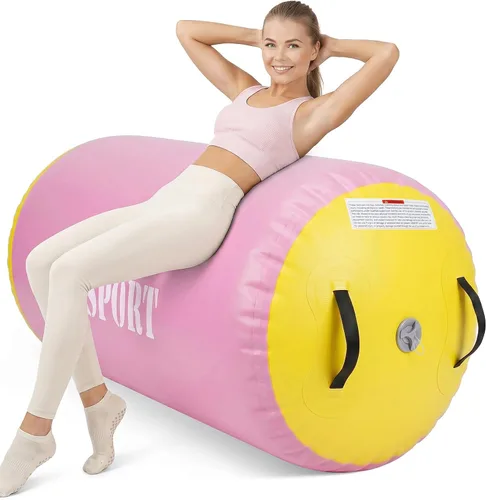 Vista 14 de Air Barrel - Barril de Aire Rodillo de Gimnasia para Entrenador de Flic Flac Hacia Atrás, Colchoneta de Aire con Bomba para Entrenamiento
