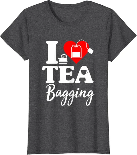 Vista 3 de Camiseta con texto en inglés "I Love Tea Bagging", divertida camiseta para bebedores de té, Negro
