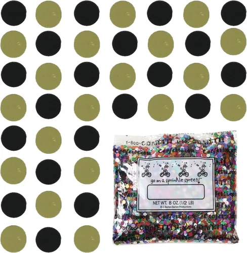 Vista 166 de Confetti Circle 1/4" Negro, Azul Marino Combo - 2 bolsas de media onza (1 oz) (8550/9971)