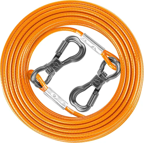 Vista 8 de XiaZ Cable de Amarre para Perro de 8 Pies, Correa de Sujeción para Perro para Patio de 8/10/15/20/30/50 Pies, Cadena de Correa Resistente para verde