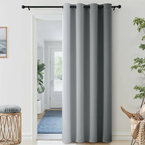 Vista 170 de SimpleHome Cortinas degradadas degradadas para oscurecer la habitación de 36 pulgadas de largo para dormitorio, con ojales y bloqueo de luz Negro