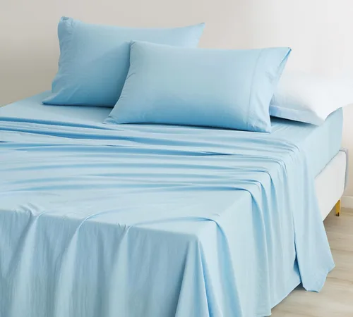 Vista 10 de Chezmoi Collection Juego de sábanas y fundas de almohada de tamaño individual lavado a piedra, 3 piezas, extra suave, transpirable, resistente a