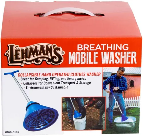 Vista 6 de Lehman's Lavadora Manual de Ropa con Émbolo, Agitandor Portátil de Lavado Respirable para Cubo, Fregadero o Tina - Lave la Ropa Sin Electricidad