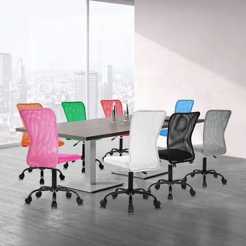 Vista 7 de Silla ergonómica de oficina con soporte de malla, moderna silla giratoria ejecutiva con respaldo medio, silla de computadora, silla de tareas