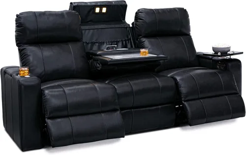Vista 11 de Seatcraft Octavius - Sofá marrón con asiento de cine en casa con mesa