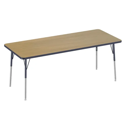 Vista 13 de FDP - Mesa rectangular para actividades escolares y de oficina (24 x 36 pulgadas), patas estándar con deslizadores giratorios, altura ajustable