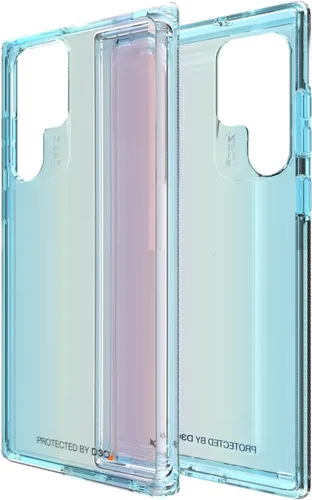 Vista 14 de ZAGG Gear4 Milan - Funda azul Aurora - que destaca el material de protección D3O para Samsung Galaxy S22