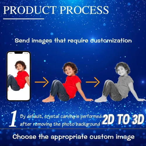 Vista 3 de Foto de cristal 3D, regalos personalizados para mujeres, ella, esposa, hombres, mamá, marido, gran regalo personalizado con tu propia foto