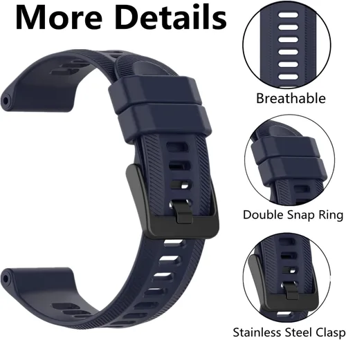 Vista 2 de Correa de silicona suave compatible con Garmin Forerunner 955/Forerunner 945/Forerunner 935/Instanct 2/Instanct/Descent G1/Fenix 6/Fenix 6 Pro/Fenix