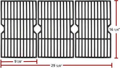 Vista 2 de Hongso Rejillas de parrilla de 16 1/4 pulgadas para parrilla Dyna Glo de 5 quemadores DGF510SBP DGF510SSP, piezas de parrilla de patio trasero